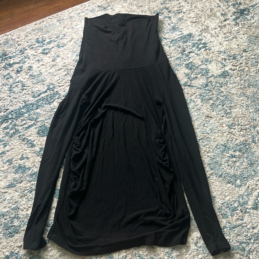 Black turtle neck maternity top
